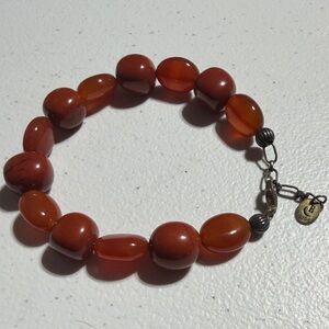 Carolyn Pollack Vintage Jasper Carnelian Agate Sterling Bracelet 7" (2)